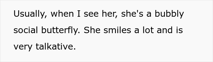 Text excerpt about a bubbly and talkative girl in a social context referencing a 14-year-old's reaction to his Black girlfriend's clothing. Text excerpt about a bubbly and talkative girl in a social context referencing a 14-year-old's reaction to his Black girlfriend's clothing.
