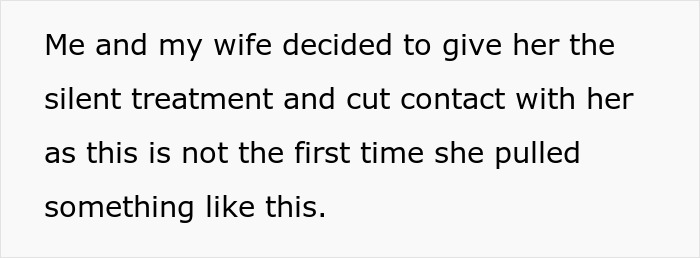 Text saying a couple chose silent treatment and cut contact after grandma's repeated threats involving CPS and unborn baby. Text saying a couple chose silent treatment and cut contact after grandma's repeated threats involving CPS and unborn baby.