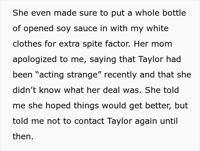 Text excerpt describing betrayal and retaliation involving soy sauce and strained friendship after being betrayed by an ex-best friend. Text excerpt describing betrayal and retaliation involving soy sauce and strained friendship after being betrayed by an ex-best friend.