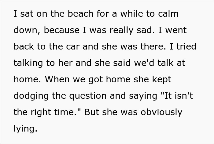 Text on a white background depicting a heartbreaking story about a man’s dream proposal and a girlfriend preferring a rich husband.