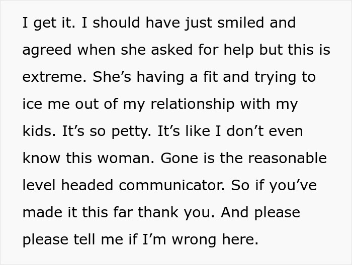 Text excerpt discussing a man reflecting on relationship struggles after telling wife she couldn’t do it without him.