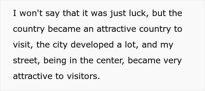 Text excerpt about a city becoming attractive to visitors, related to neighbor refusing tourists patio use and Airbnb host dispute. Text excerpt about a city becoming attractive to visitors, related to neighbor refusing tourists patio use and Airbnb host dispute.
