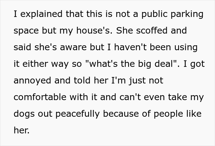 Text showing a young woman upset while threatening cops, with a focus on a pregnant woman’s parking dispute. Text showing a young woman upset while threatening cops, with a focus on a pregnant woman’s parking dispute.