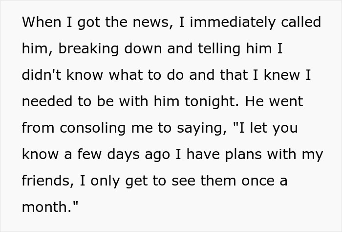 Text excerpt showing a woman’s emotional heartbreak revealing her boyfriend’s true character after her mother’s death.