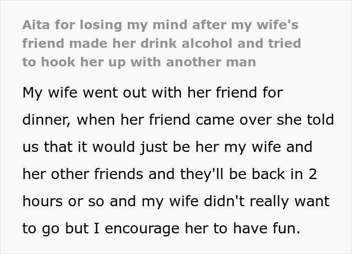Text excerpt about a friend and wife involved in a drunk hookup attempt with another man. Text excerpt about a friend and wife involved in a drunk hookup attempt with another man.