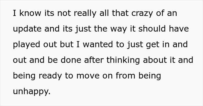 Text expressing thoughts about moving on from unhappiness after a breakup, highlighting anger and relationship conflict.