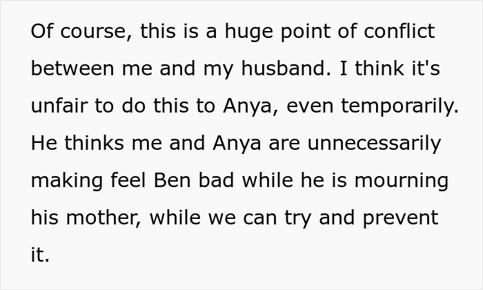 Text excerpt highlighting conflict over stepdad suggesting punishment for kid using native language son can't understand. Text excerpt highlighting conflict over stepdad suggesting punishment for kid using native language son can't understand.