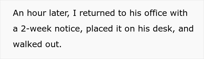 Person leaving a 2-week notice on a desk after being expected to teach 12 years worth of knowledge before PTO. Person leaving a 2-week notice on a desk after being expected to teach 12 years worth of knowledge before PTO.
