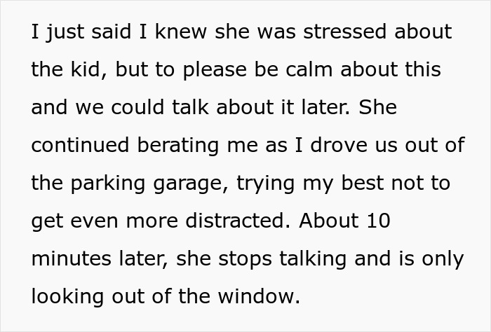 Text excerpt about a husband describing stress and conflict during a tense moment with his wife. Text excerpt about a husband describing stress and conflict during a tense moment with his wife.