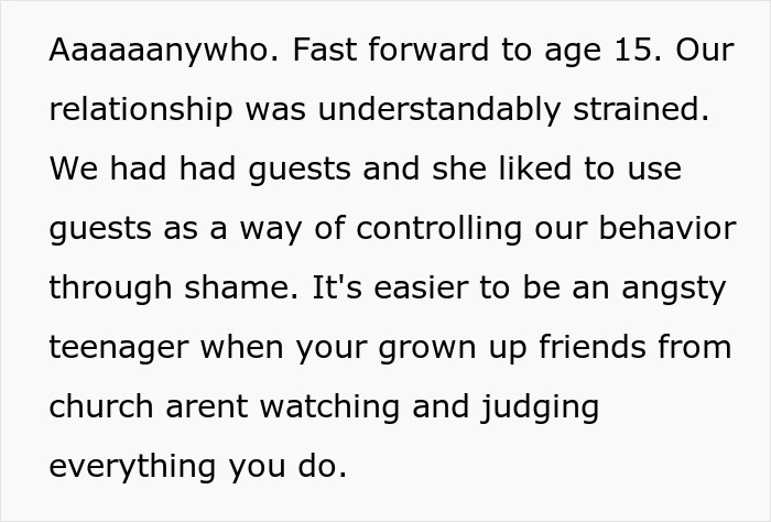 Text discussing a strained mother and teen son relationship and regret after telling him to leave home. Text discussing a strained mother and teen son relationship and regret after telling him to leave home.