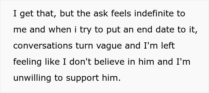 Text excerpt showing a woman feeling financially trapped and conflicted about supporting her jobless fiancé. Text excerpt showing a woman feeling financially trapped and conflicted about supporting her jobless fiancé.