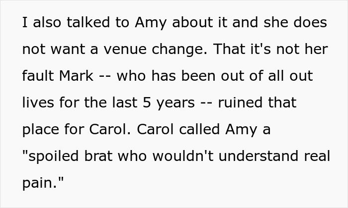 Woman refusing to cancel her daughter’s dream wedding venue despite sister’s cheating ex causing conflict. Woman refusing to cancel her daughter’s dream wedding venue despite sister’s cheating ex causing conflict.