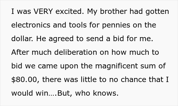Teens at surplus auction excitedly bid to pick up a portable darkroom and discover an entire army trailer instead.