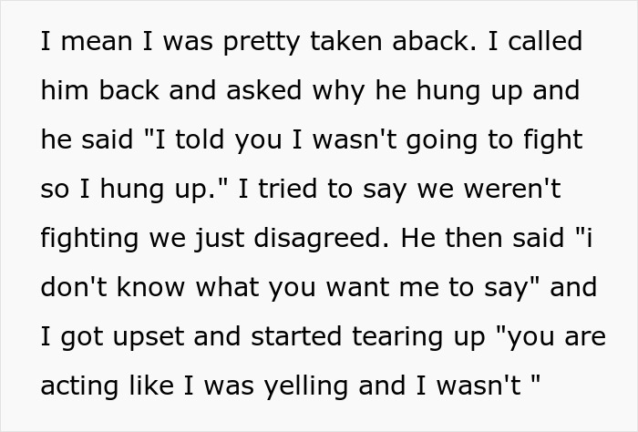 Text excerpt showing a wife upset after husband mocks her mispronunciation while sharing surgery details, leaving her in tears. Text excerpt showing a wife upset after husband mocks her mispronunciation while sharing surgery details, leaving her in tears.
