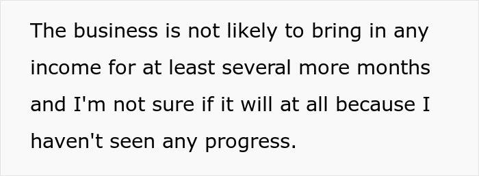 Text on a white background stating a woman feels financially trapped as her jobless fiancé lives off her for months trying to build a business. Text on a white background stating a woman feels financially trapped as her jobless fiancé lives off her for months trying to build a business.