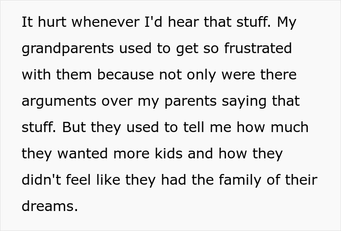 Text excerpt showing frustration of grandparents about parents obsessed with having kids and the impact on their older son babysitting siblings. Text excerpt showing frustration of grandparents about parents obsessed with having kids and the impact on their older son babysitting siblings.