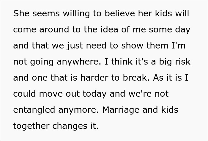 Text excerpt discussing a man trying to win over fiancee’s kids for years and considering moving out after relationship challenges. Text excerpt discussing a man trying to win over fiancee’s kids for years and considering moving out after relationship challenges.