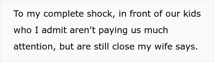 Text on screen showing a man telling his wife she couldn’t do it without him, as she proves him wrong.