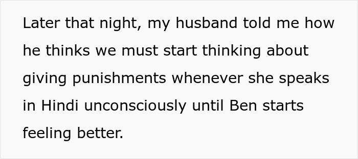 Stepdad suggests punishing kid for speaking native language son can’t understand, causing mom to feel horrified. Stepdad suggests punishing kid for speaking native language son can’t understand, causing mom to feel horrified.