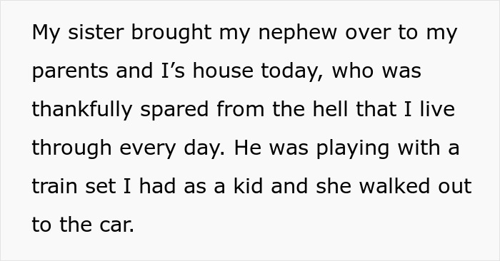 Text excerpt about a pregnant sister discussing her genetic condition and family interactions at home. Text excerpt about a pregnant sister discussing her genetic condition and family interactions at home.