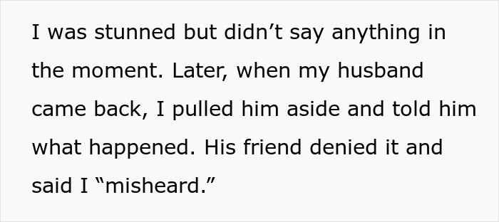 Text excerpt about a friend’s compliment turning uncomfortable, wife insists on finding hotel, husband disagrees. Text excerpt about a friend’s compliment turning uncomfortable, wife insists on finding hotel, husband disagrees.