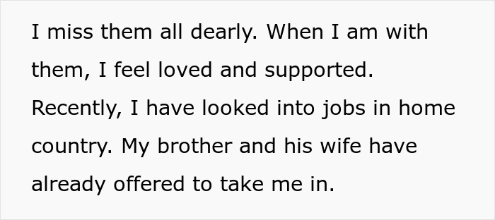 Text excerpt expressing a widow’s desire to move back to her home country with support from her brother and sister-in-law. Text excerpt expressing a widow’s desire to move back to her home country with support from her brother and sister-in-law.