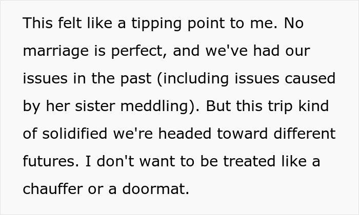 Alt text: Wife humiliates husband by expressing years of resentment on an unwanted trip, revealing deep marital issues and frustration. Alt text: Wife humiliates husband by expressing years of resentment on an unwanted trip, revealing deep marital issues and frustration.
