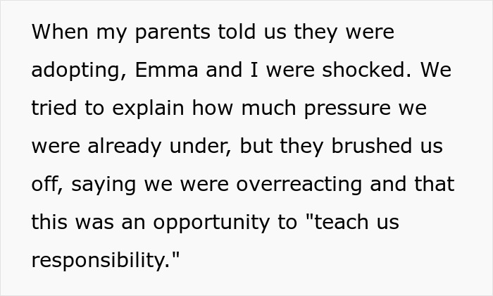 16YO twins miss out on being teens as parents always expect them to babysit six younger kids, causing pressure and responsibility.