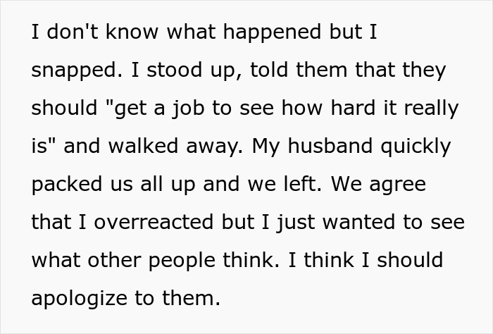 Working mom snaps at in-laws who underestimate challenges of managing work and once-a-week daycare. Working mom snaps at in-laws who underestimate challenges of managing work and once-a-week daycare.