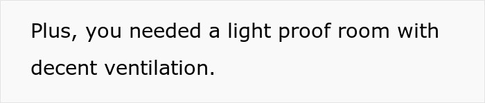 Light proof room with ventilation needed for portable darkroom in teens’ surplus auction find of army trailer.