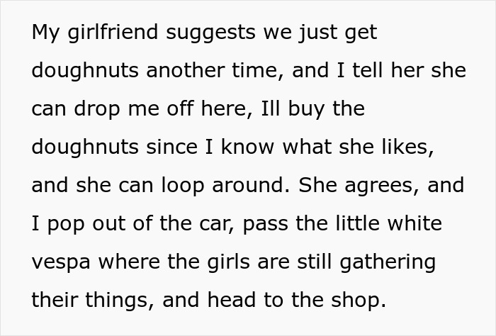 Text describing a couple’s parking spot stolen by a lady, leading to a served revenge instead of donuts. Text describing a couple’s parking spot stolen by a lady, leading to a served revenge instead of donuts.