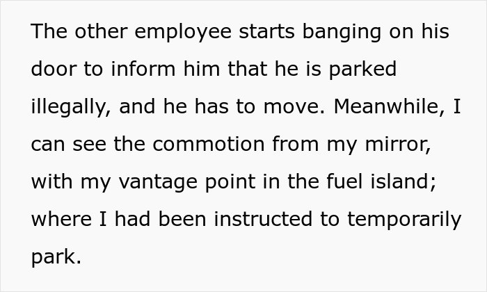 Employee parked illegally gets confronted and then drinks in work truck before facing unemployment consequences. Employee parked illegally gets confronted and then drinks in work truck before facing unemployment consequences.