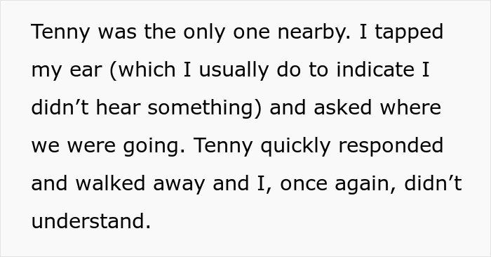 Text excerpt showing a woman describing confusion about a colleague who stole her job and the resulting comeuppance. Text excerpt showing a woman describing confusion about a colleague who stole her job and the resulting comeuppance.