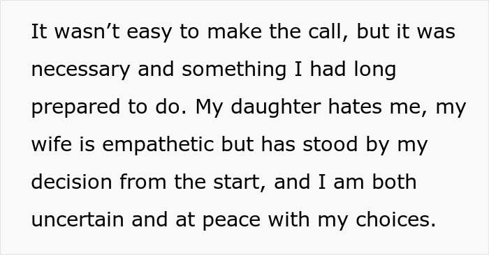 Text excerpt showing a dad confessing why he called CPS on his teen daughter, explaining the difficult decision. Text excerpt showing a dad confessing why he called CPS on his teen daughter, explaining the difficult decision.