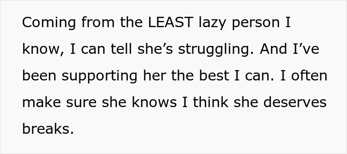 Text excerpt discussing a wife struggling and a man supporting her, highlighting the man tells wife she couldn’t do it without him.