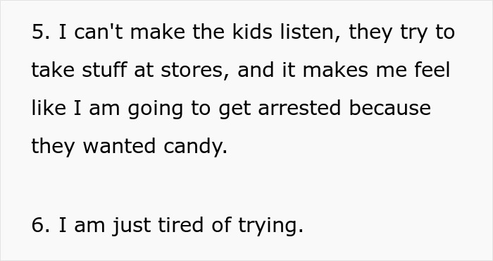 Text excerpt from a woman describing challenges with lazy parenting turning kids into walking nightmares.