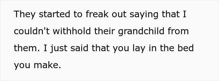 Text on a white background reads a statement about family conflict involving withholding a grandchild as estranged dad gets cancer. Text on a white background reads a statement about family conflict involving withholding a grandchild as estranged dad gets cancer.