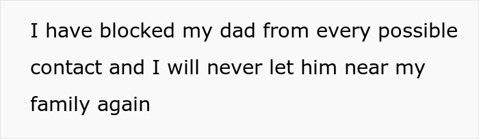 Text message expressing a woman’s strong reaction to her dad’s response after giving birth to his dead grandchild. Text message expressing a woman’s strong reaction to her dad’s response after giving birth to his dead grandchild.