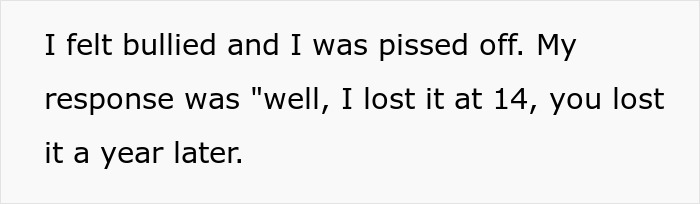 Text excerpt about feeling bullied and responding to a friend's boyfriend accusing her body count, exposing his girlfriend's instead. Text excerpt about feeling bullied and responding to a friend's boyfriend accusing her body count, exposing his girlfriend's instead.