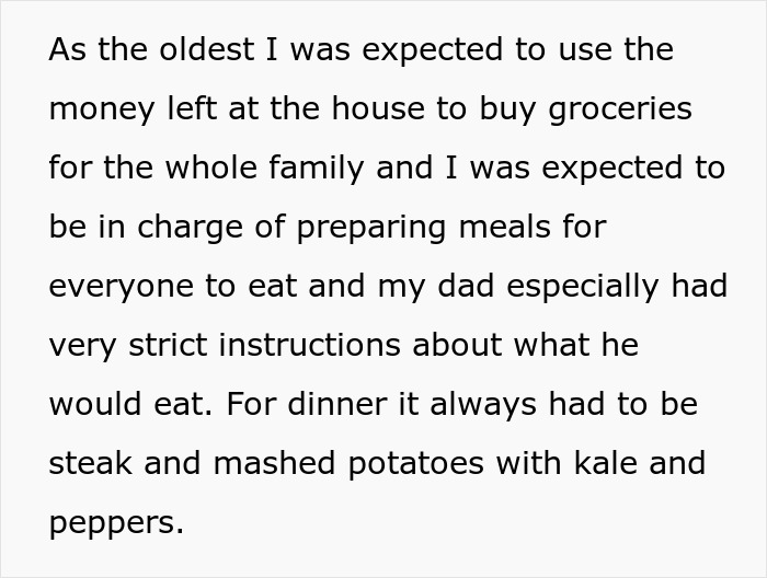 Alt text: Responsibilities and expectations in the relationship between siblings, sister, and mom preparing family meals. Alt text: Responsibilities and expectations in the relationship between siblings, sister, and mom preparing family meals.