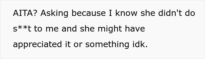 Text post with user asking for judgment, relating to a teen escaping dad’s babysitting trap scenario.