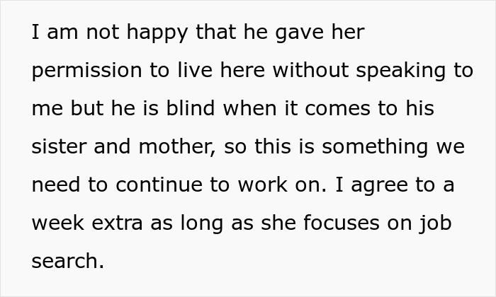 Text message expressing unhappiness about permission given without consent, highlighting family tensions and a conditional agreement.