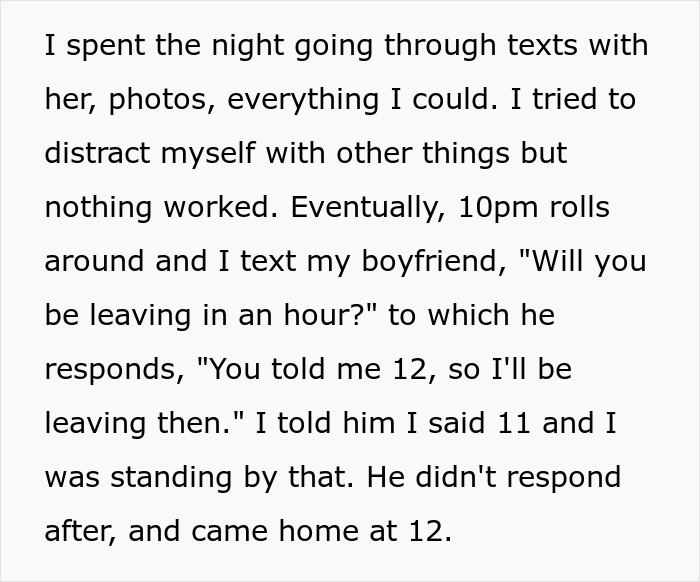 Text excerpt describing a woman’s emotional struggle revealing her boyfriend’s true character during a difficult time.