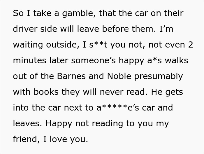 Person Leaves Mall But Finds Their Car Parked In, Gets Ice-Cold Revenge On Jerk Who Did It