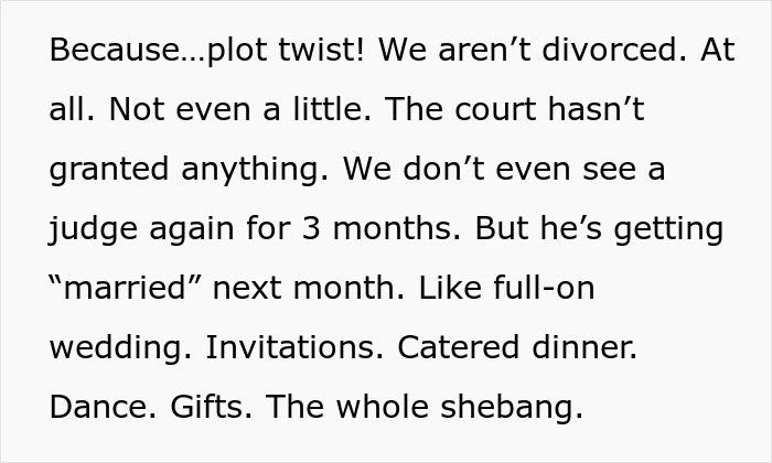 Text excerpt about a woman considering explaining to her husband that separation and divorce are not the same. Text excerpt about a woman considering explaining to her husband that separation and divorce are not the same.