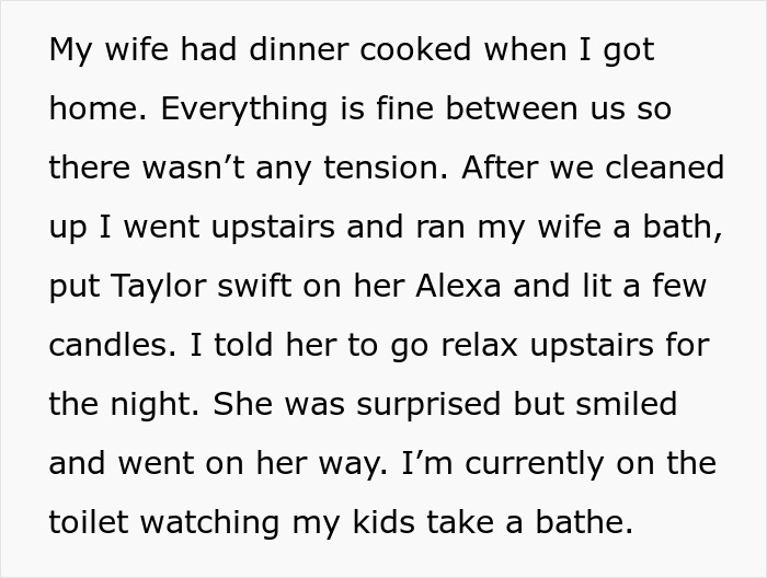 Alt text: Man tells wife she couldn’t do it without him while watching her prove him wrong in a family moment.