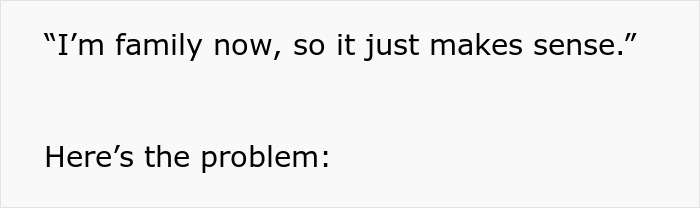 Text image showing a quote about family and a statement introducing a problem related to future MIL’s temporary stay. Text image showing a quote about family and a statement introducing a problem related to future MIL’s temporary stay.