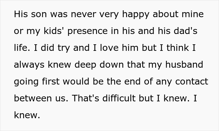 Text about widow choosing to bury late husband with first wife and child, causing hurt and abandonment feelings. Text about widow choosing to bury late husband with first wife and child, causing hurt and abandonment feelings.