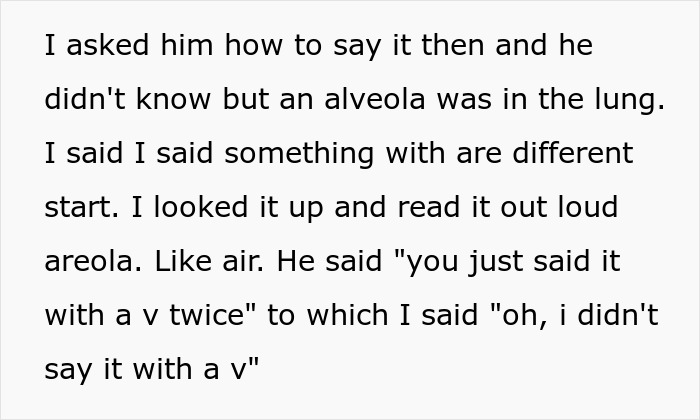 Text showing a wife sharing surgery details while her hubby mocks her mispronunciation, leaving her in tears. Text showing a wife sharing surgery details while her hubby mocks her mispronunciation, leaving her in tears.