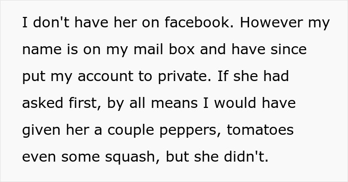 Text excerpt about a thief who claims to know the owner after stealing vegetables including peppers and tomatoes. Text excerpt about a thief who claims to know the owner after stealing vegetables including peppers and tomatoes.